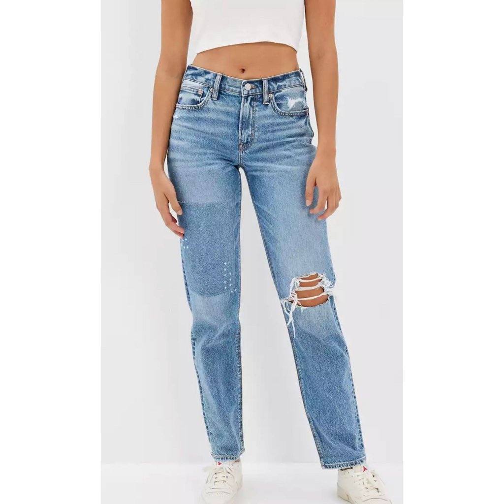 Ae Straight Ripped 90s Straight Jean